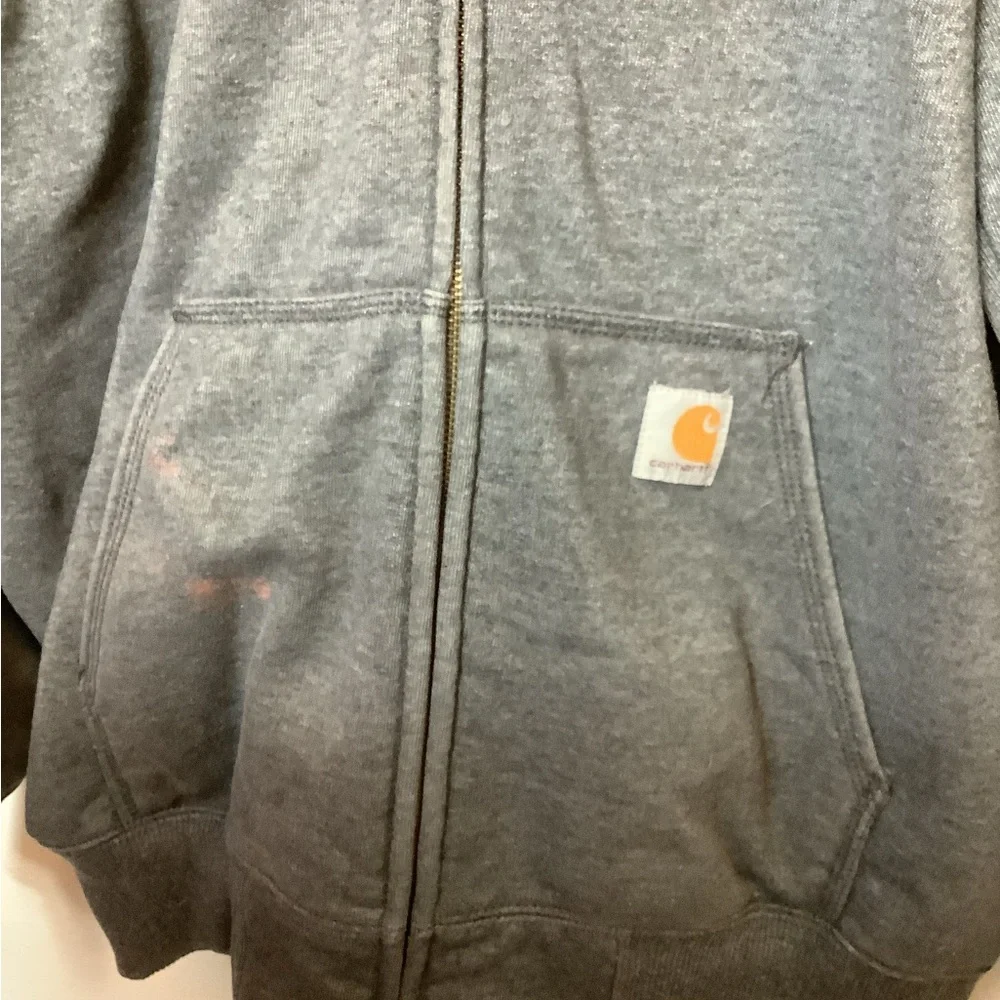 Carhartt 2 piece bundle Gray hoodie & black Beenie 2XL kangaroo pockets full zip - Picture 7 of 16
